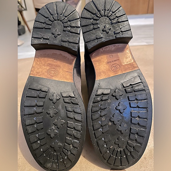 Chanel Veau Velour Lace-Up Boots - GREY - Size 40 - Picture 8 of 10